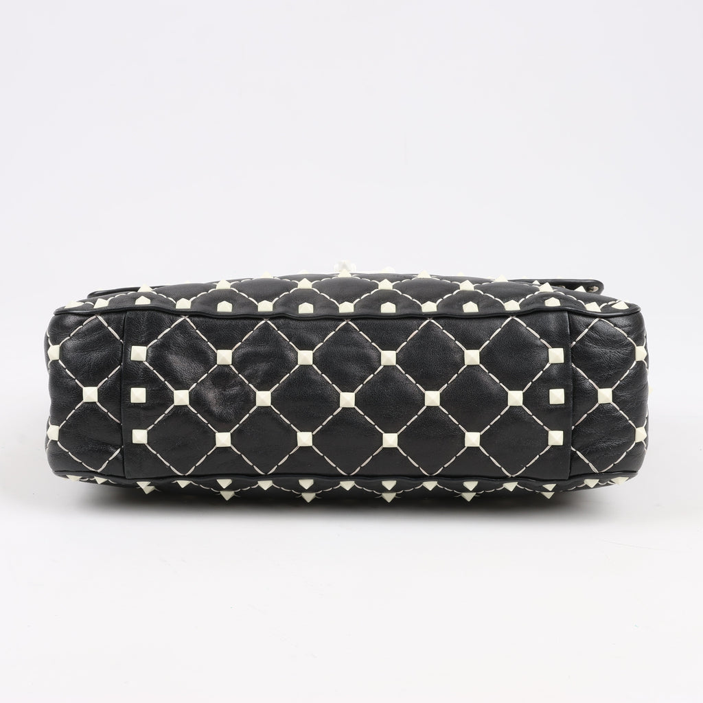 Valentino Rockstud Spike Chain 2Way Shoulder Bag in Black x White