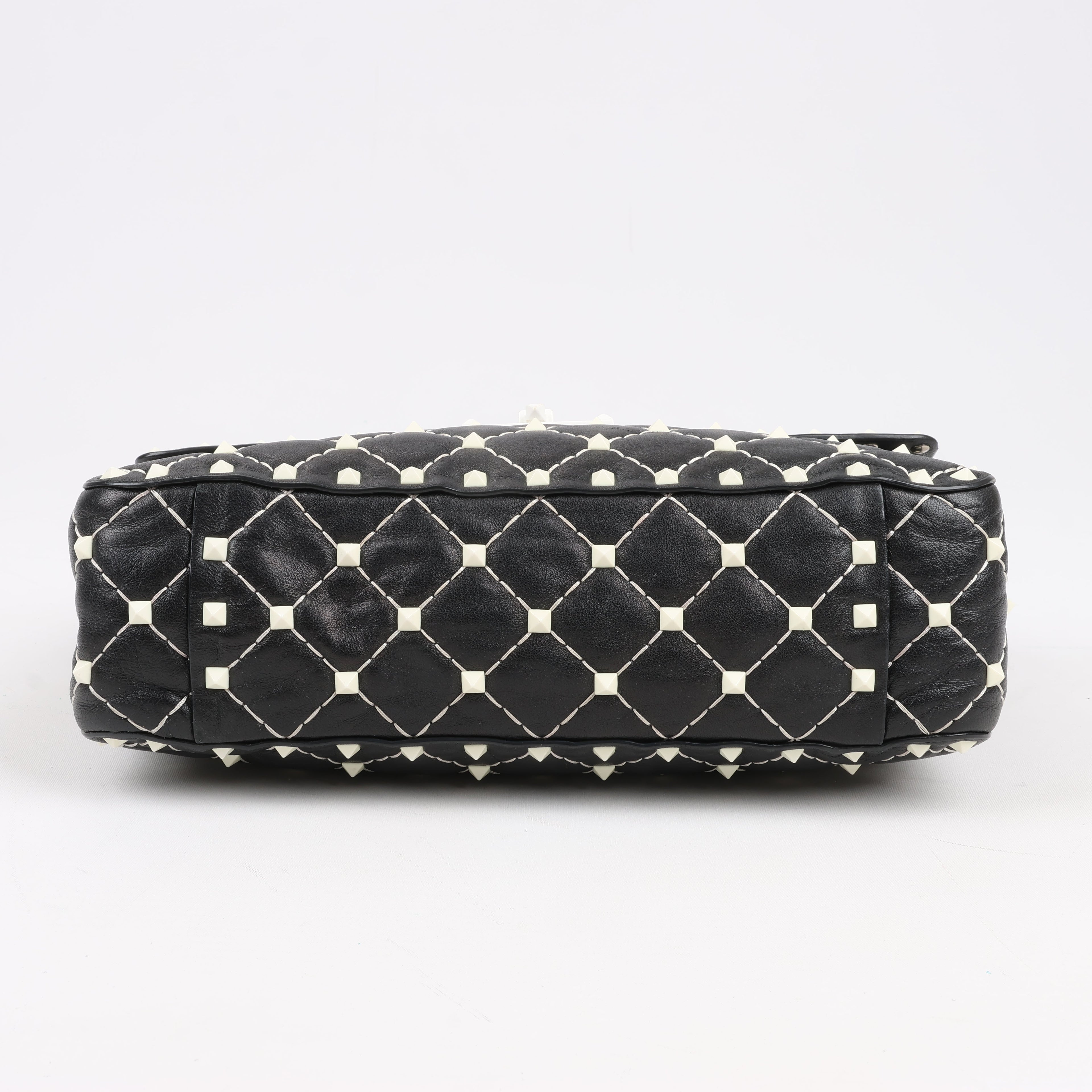 Valentino Rockstud Spike Chain 2Way Shoulder Bag in Black x White