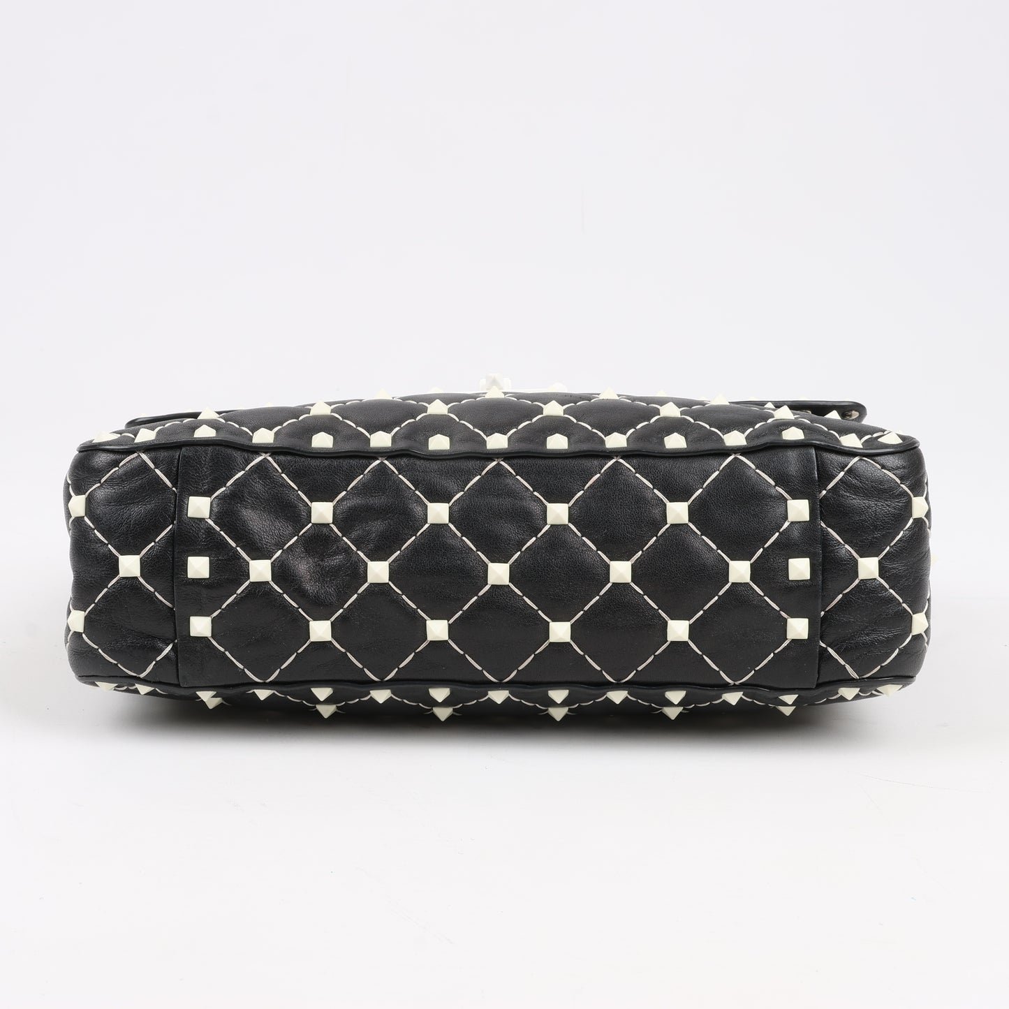 Sac à bandoulière Valentino Rockstud Spike Chain 2 voies, noir et blanc