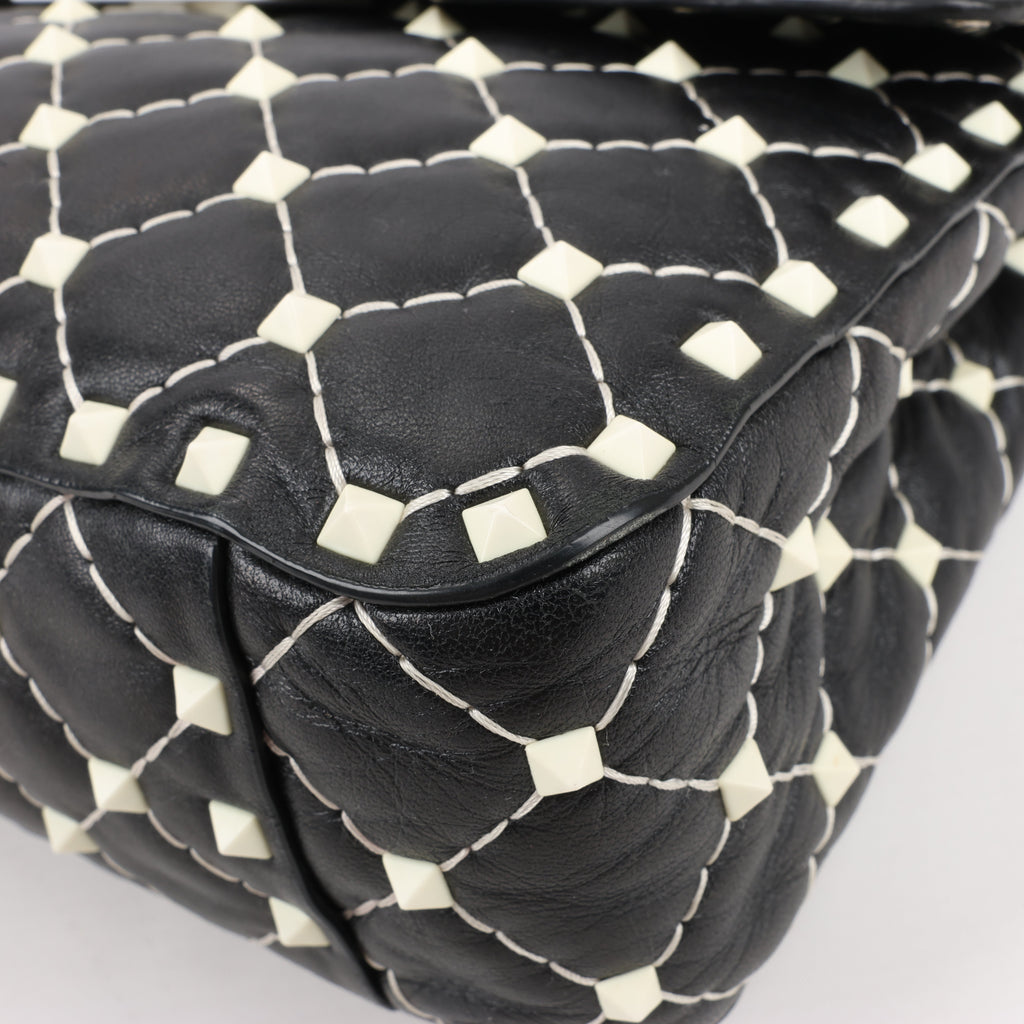 Valentino Rockstud Spike Chain 2Way Shoulder Bag in Black x White