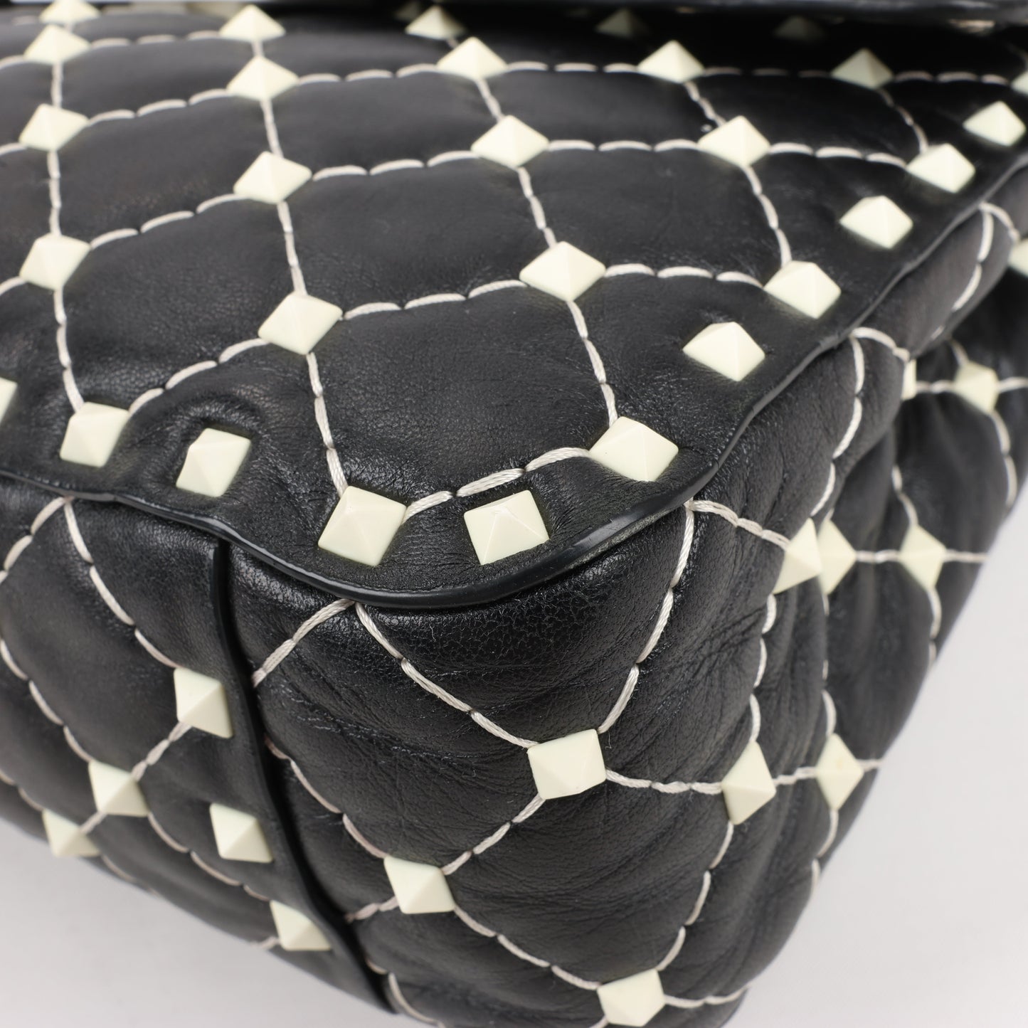 Valentino Rockstud Spike Chain 2Way Shoulder Bag in Black x White