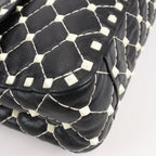 Valentino Rockstud Spike Chain 2Way Shoulder Bag in Black x White