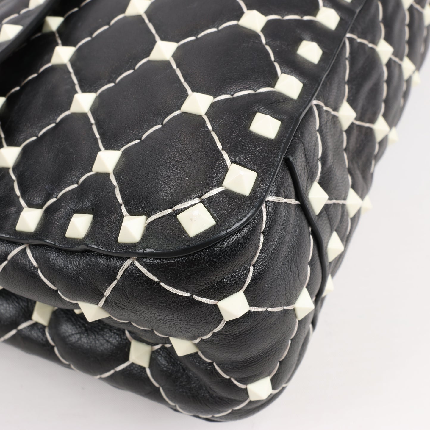 Valentino Rockstud Spike Chain 2Way Shoulder Bag in Black x White