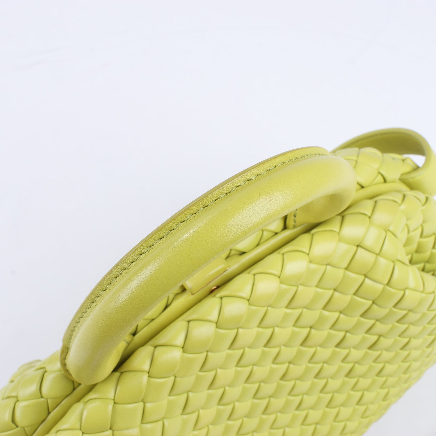 Bottega Veneta Intrecciato Small Leather 2Way Handbag in Yellowish Green