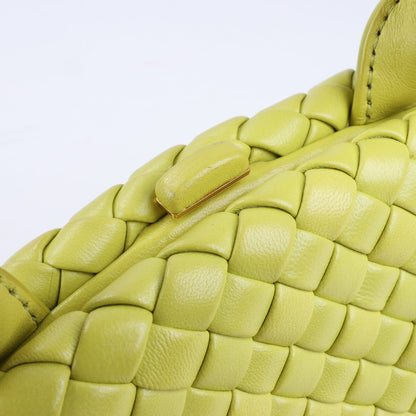 Bottega Veneta Intrecciato Small Leather 2Way Handbag in Yellowish Green