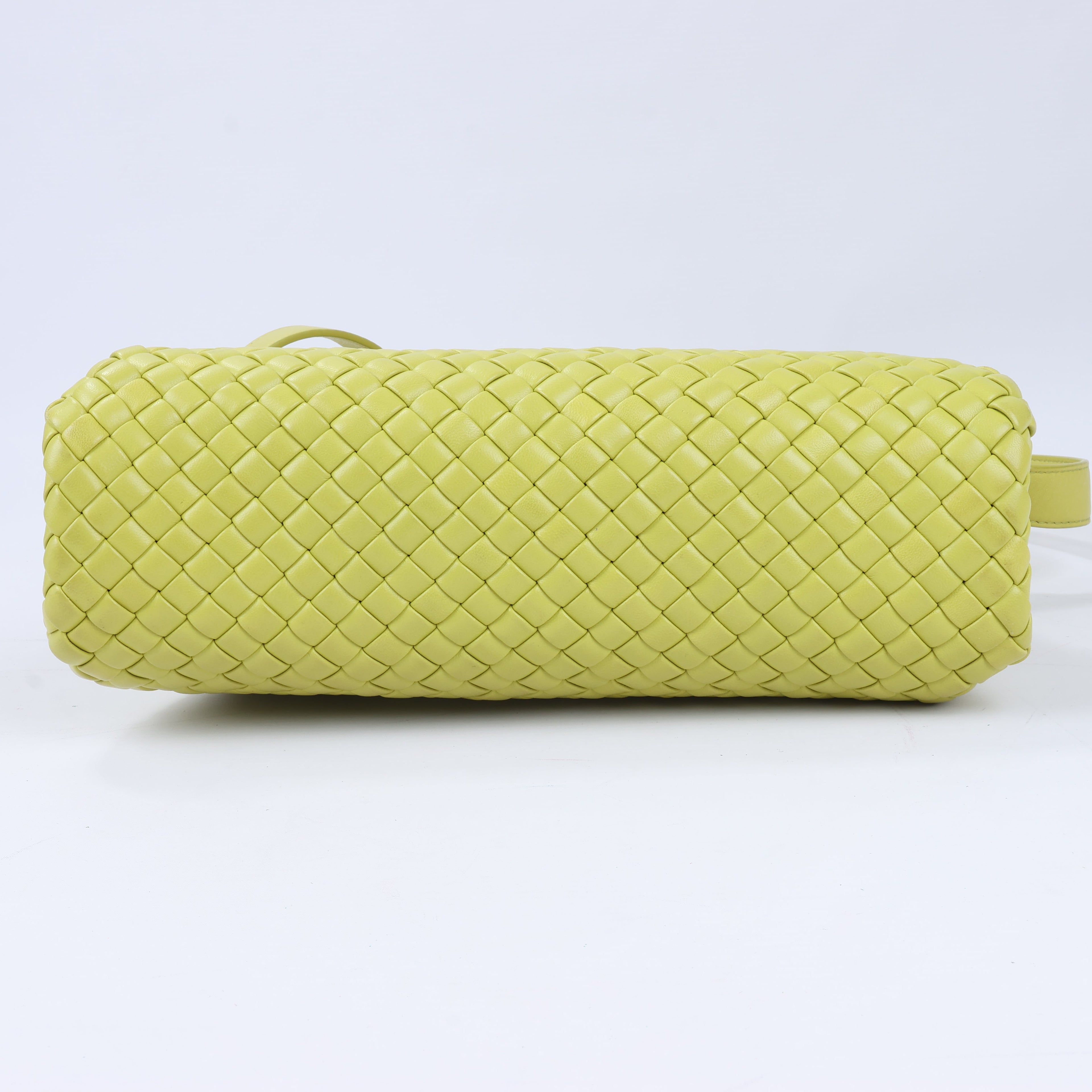 Bottega Veneta Intrecciato Small Leather 2Way Handbag in Yellowish Green