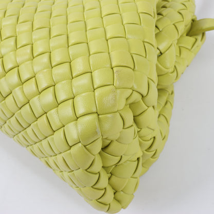 Bottega Veneta Intrecciato Small Leather 2Way Handbag in Yellowish Green