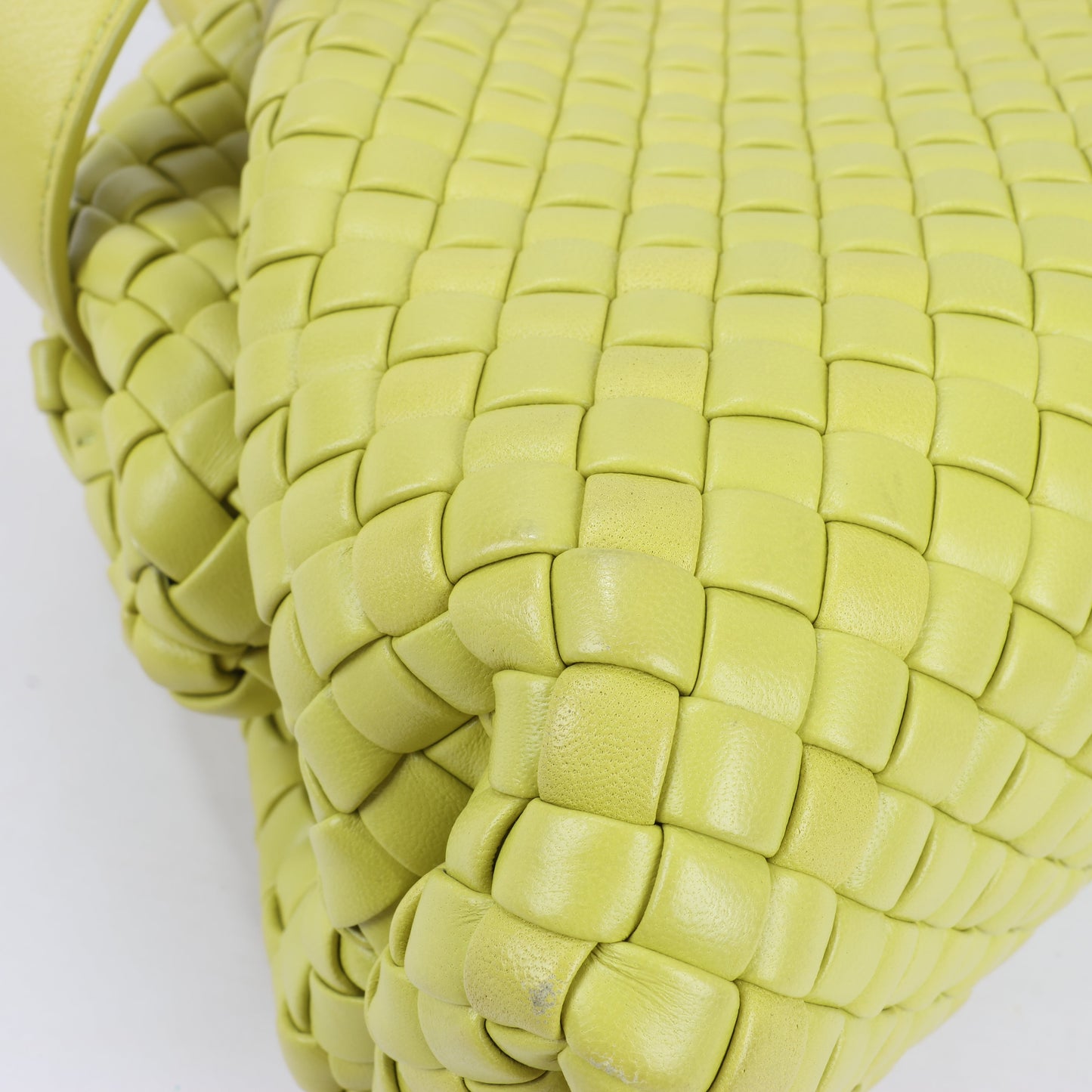 Bottega Veneta Intrecciato Small Leather 2Way Handbag in Yellowish Green