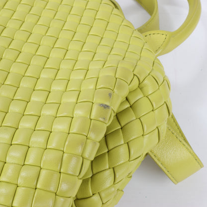 Bottega Veneta Intrecciato Small Leather 2Way Handbag in Yellowish Green
