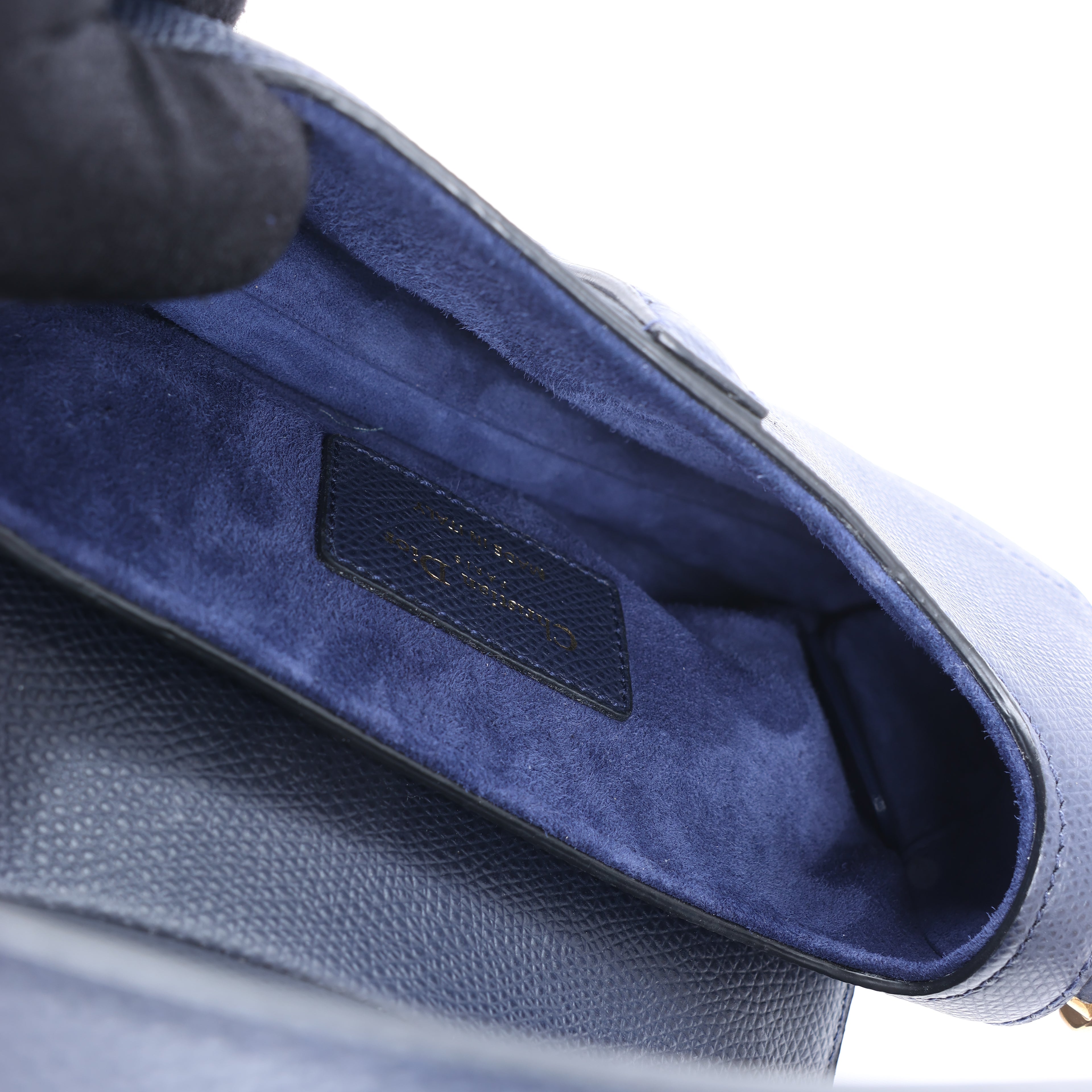 Dior Saddle Mini Bag Leather Handbag in Navy Blue