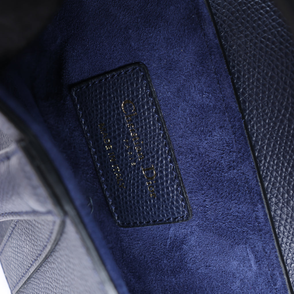 Dior Saddle Mini Bag Leather Handbag in Navy Blue