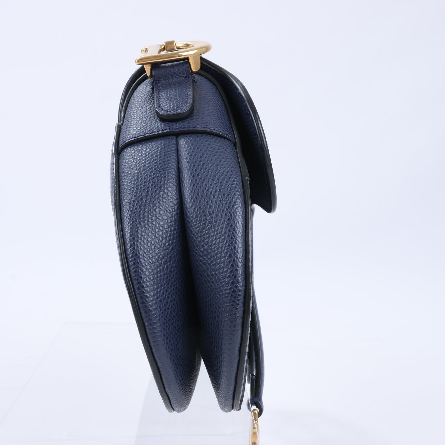 Sac à main Christian Dior Saddle Mini en cuir bleu marine