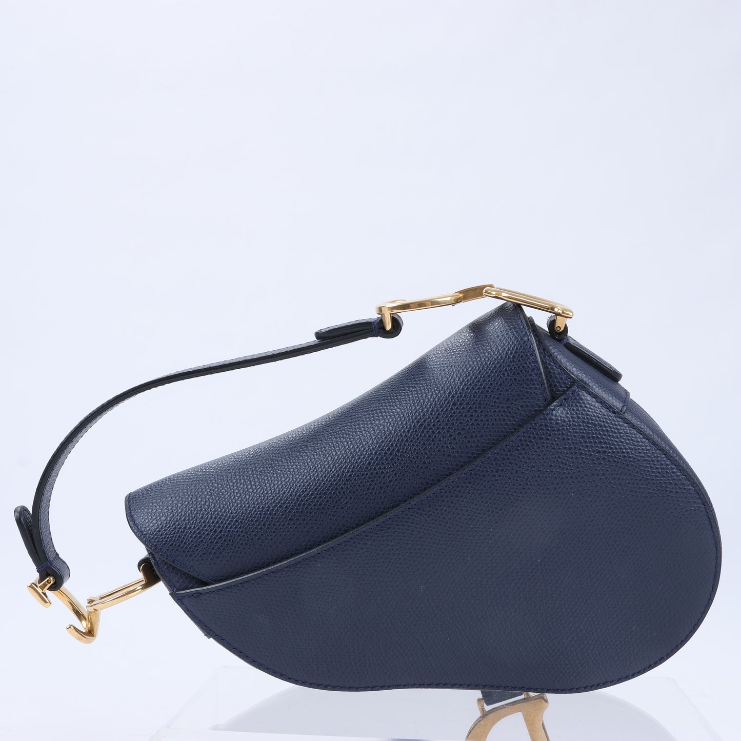Sac à main Christian Dior Saddle Mini en cuir bleu marine
