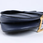 Dior Saddle Mini Bag Leather Handbag in Navy Blue