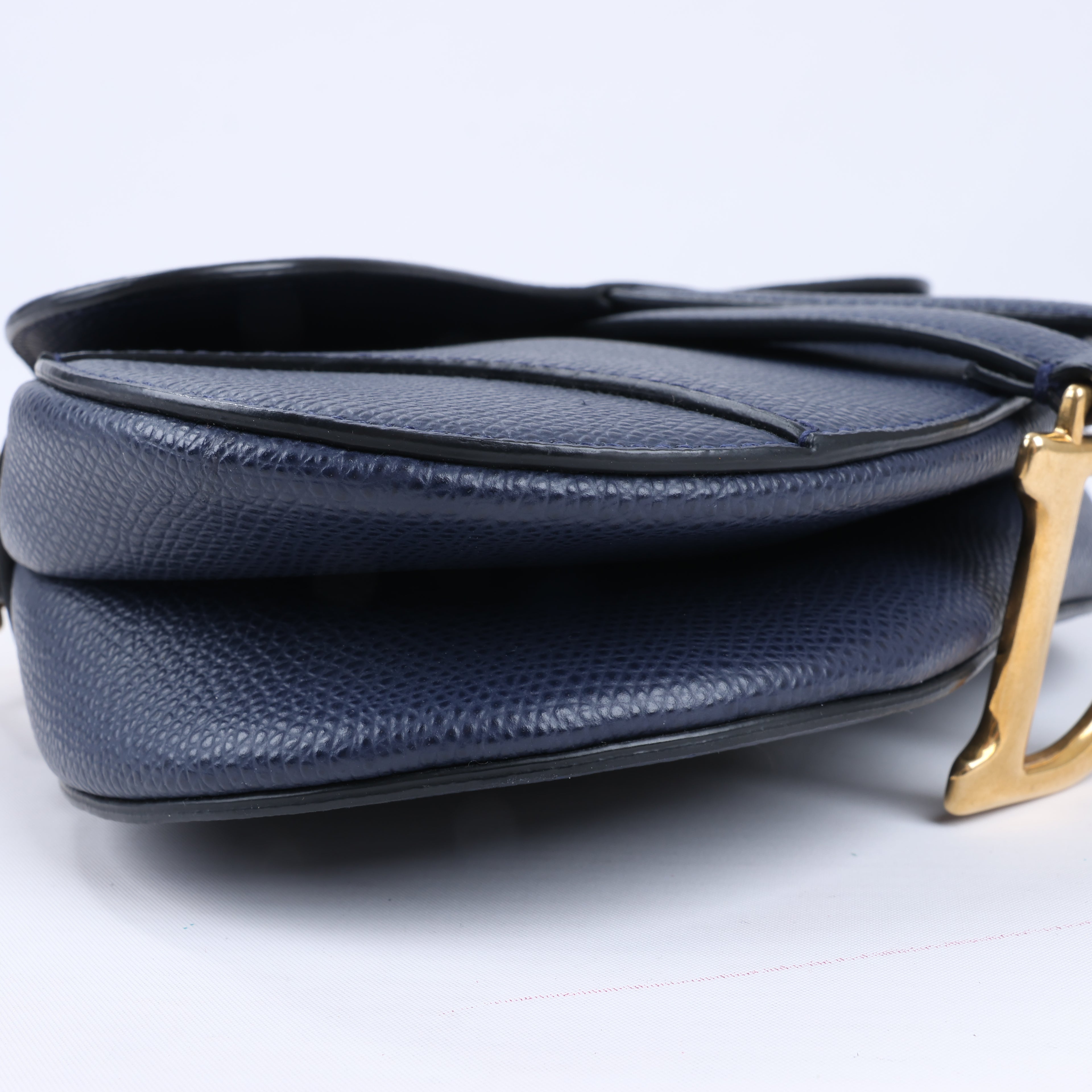 Dior Saddle Mini Bag Leather Handbag in Navy Blue