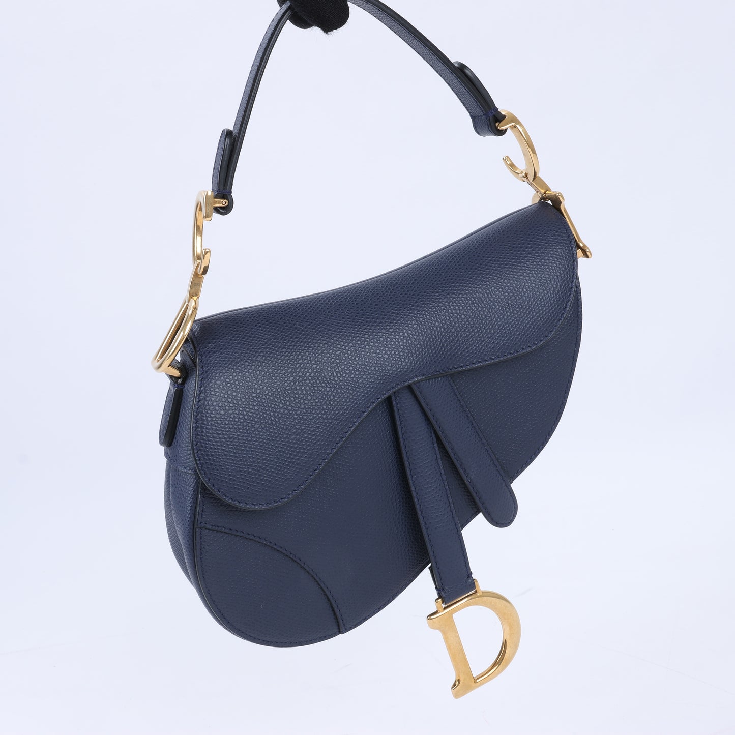 Sac à main Christian Dior Saddle Mini en cuir bleu marine