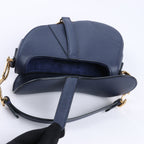 Dior Saddle Mini Bag Leather Handbag in Navy Blue