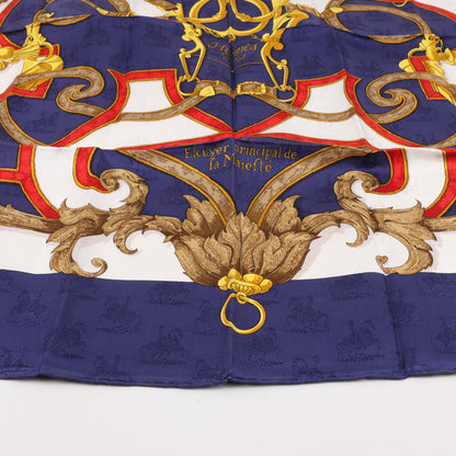 Hermès Carré 90 " L’INSTRVCTION DV ROY" Silk handkerchief in Navy Blue