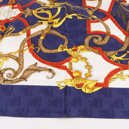 Hermès Carré 90 " L’INSTRVCTION DV ROY" Silk handkerchief in Navy Blue