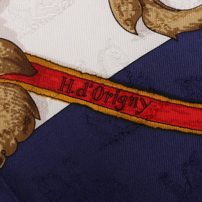 Hermès Carré 90 " L’INSTRVCTION DV ROY" Silk handkerchief in Navy Blue
