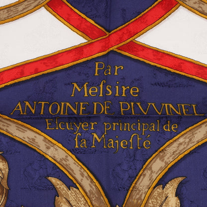 Hermès Carré 90 " L’INSTRVCTION DV ROY" Silk handkerchief in Navy Blue