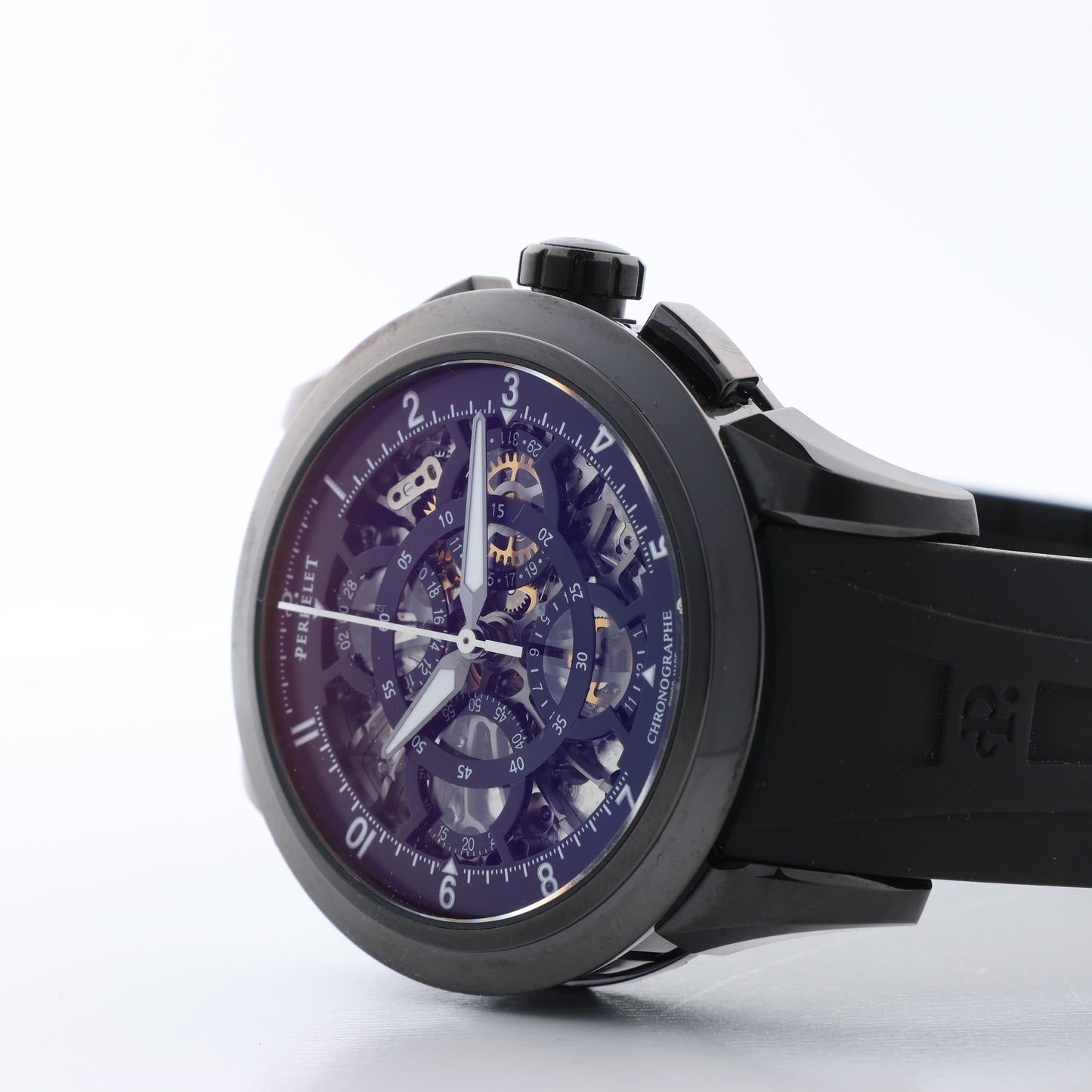 PERRELET Turbine Erotic A4021/3 SS & Rubber AT Skeleton Dial Watch