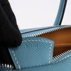 HERMES Paris Bombay 35 Veau Epsom Blue Jean Silver Metal Fittings Handbag □K: 2007