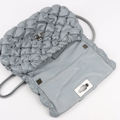 Valentino Garavani Nappa Large Spikeme Shoulder Bag in Grey