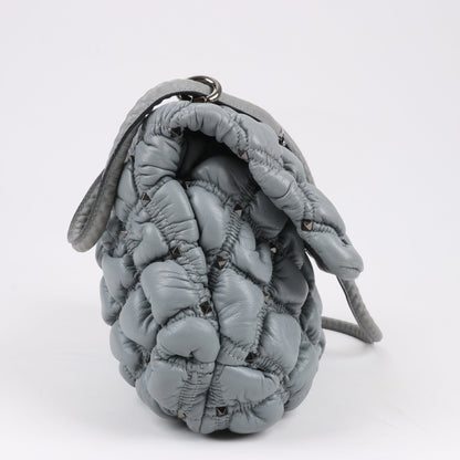 Valentino Garavani Nappa Large Spikeme Shoulder Bag in Grey