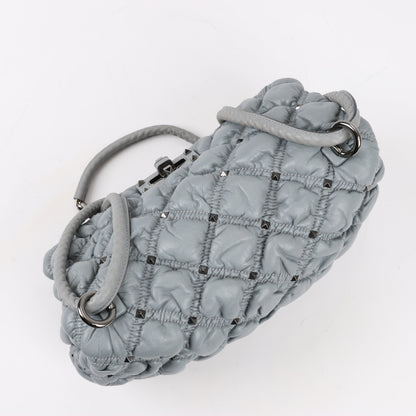 Valentino Garavani Nappa Large Spikeme Shoulder Bag in Grey