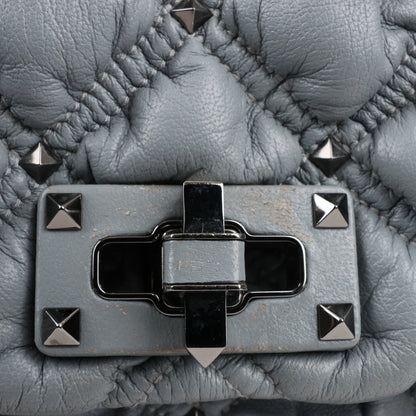 Valentino Garavani Nappa Large Spikeme Shoulder Bag in Grey