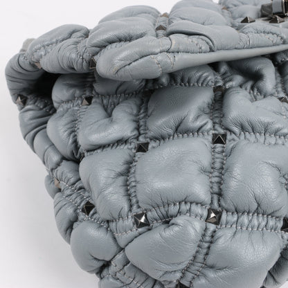 Valentino Garavani Nappa Large Spikeme Shoulder Bag in Grey