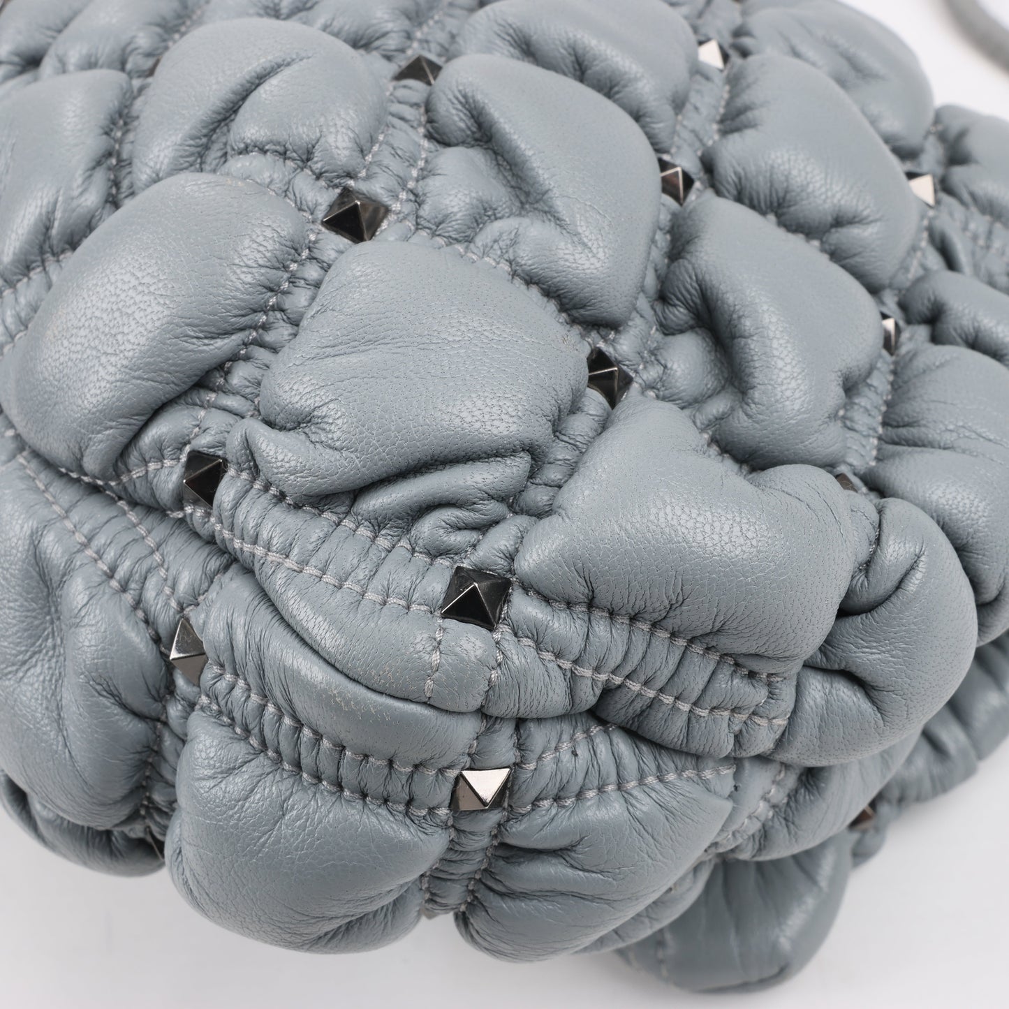 Valentino Garavani Nappa Large Spikeme Shoulder Bag in Grey