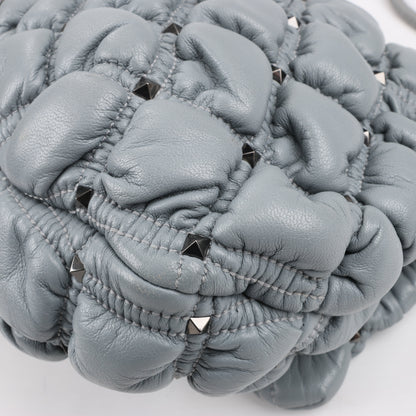 Valentino Garavani Nappa Large Spikeme Shoulder Bag in Grey