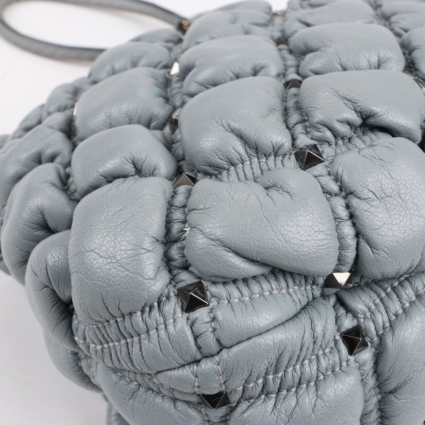 Valentino Garavani Nappa Large Spikeme Shoulder Bag in Grey