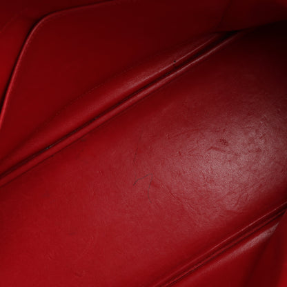 HERMES Bolide 35 Cushbell Rouge vif Gold Metal Fittings Handbag ○W:1993