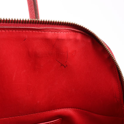 HERMES Bolide 35 Cushbell Rouge vif Gold Metal Fittings Handbag ○W:1993