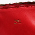 HERMES Bolide 35 Cushbell Rouge vif Gold Metal Fittings Handbag ○W:1993