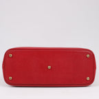 HERMES Bolide 35 Cushbell Rouge vif Gold Metal Fittings Handbag ○W:1993