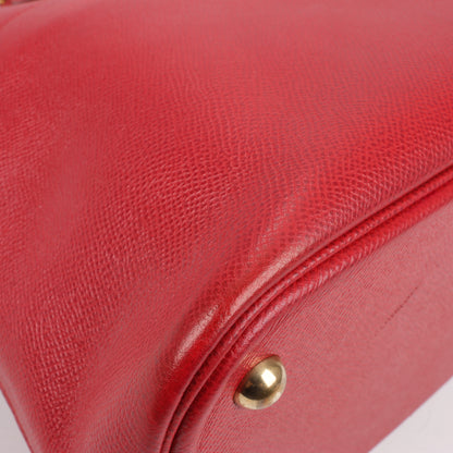 Sac à main HERMES Bolide 35 Cushbell Rouge vif, garnitures en métal doré, ○W:1993