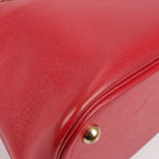 HERMES Bolide 35 Cushbell Rouge vif Gold Metal Fittings Handbag ○W:1993