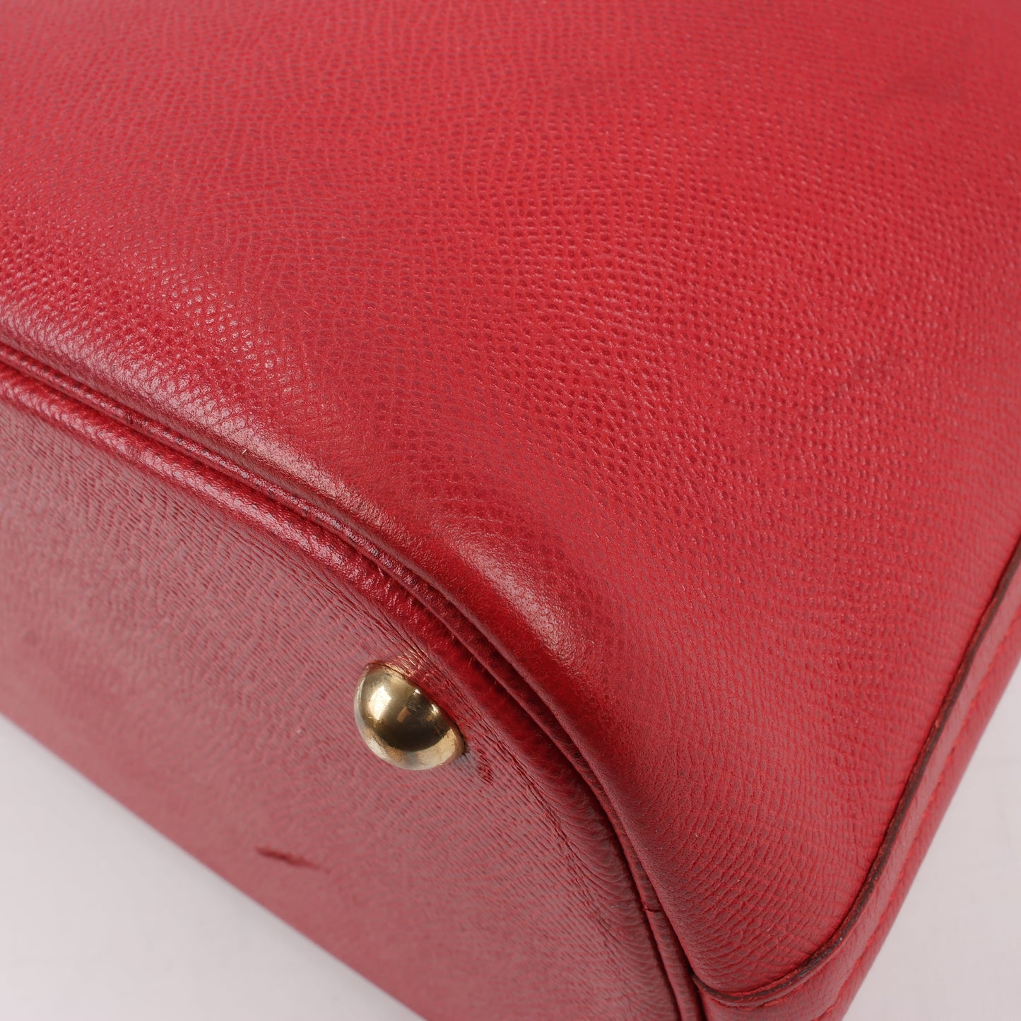 HERMES Bolide 35 Cushbell Rouge vif Gold Metal Fittings Handbag ○W:1993