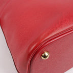 HERMES Bolide 35 Cushbell Rouge vif Gold Metal Fittings Handbag ○W:1993