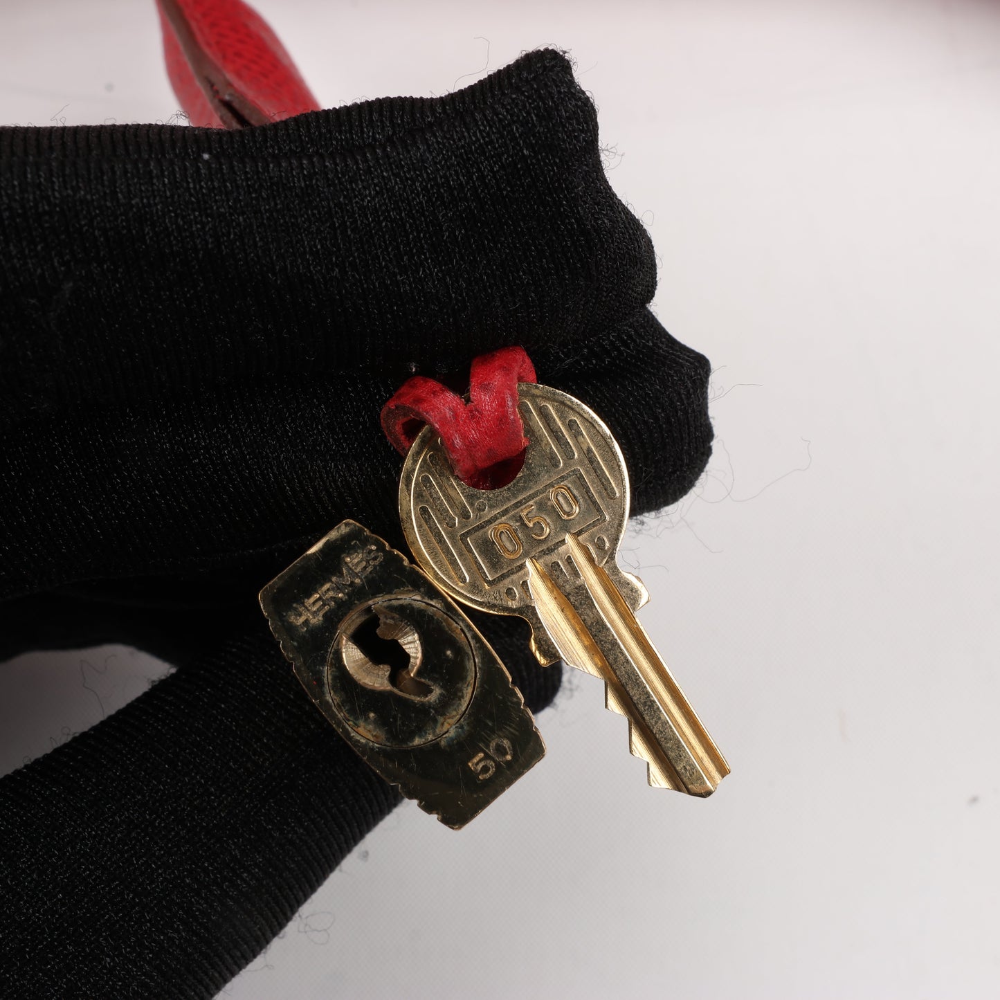 HERMES Bolide 35 Cushbell Rouge vif Gold Metal Fittings Handbag ○W:1993