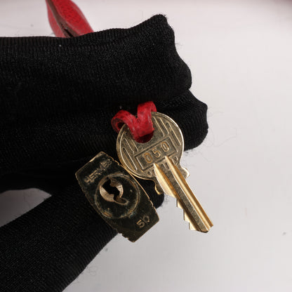 HERMES Bolide 35 Cushbell Rouge vif Gold Metal Fittings Handbag ○W:1993