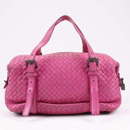 BOTTEGA VENETA Intrecciato Leather Handbag in Pink