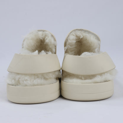 Bottega Veneta Puddle Shearling Cozy Matt Rubber Low Top Shoes in Ivory