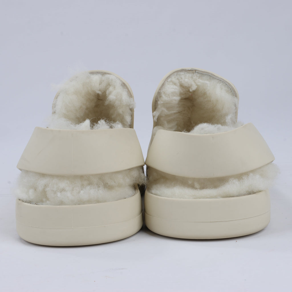 Bottega Veneta Puddle Shearling Cozy Matt Rubber Low Top Shoes in Ivory