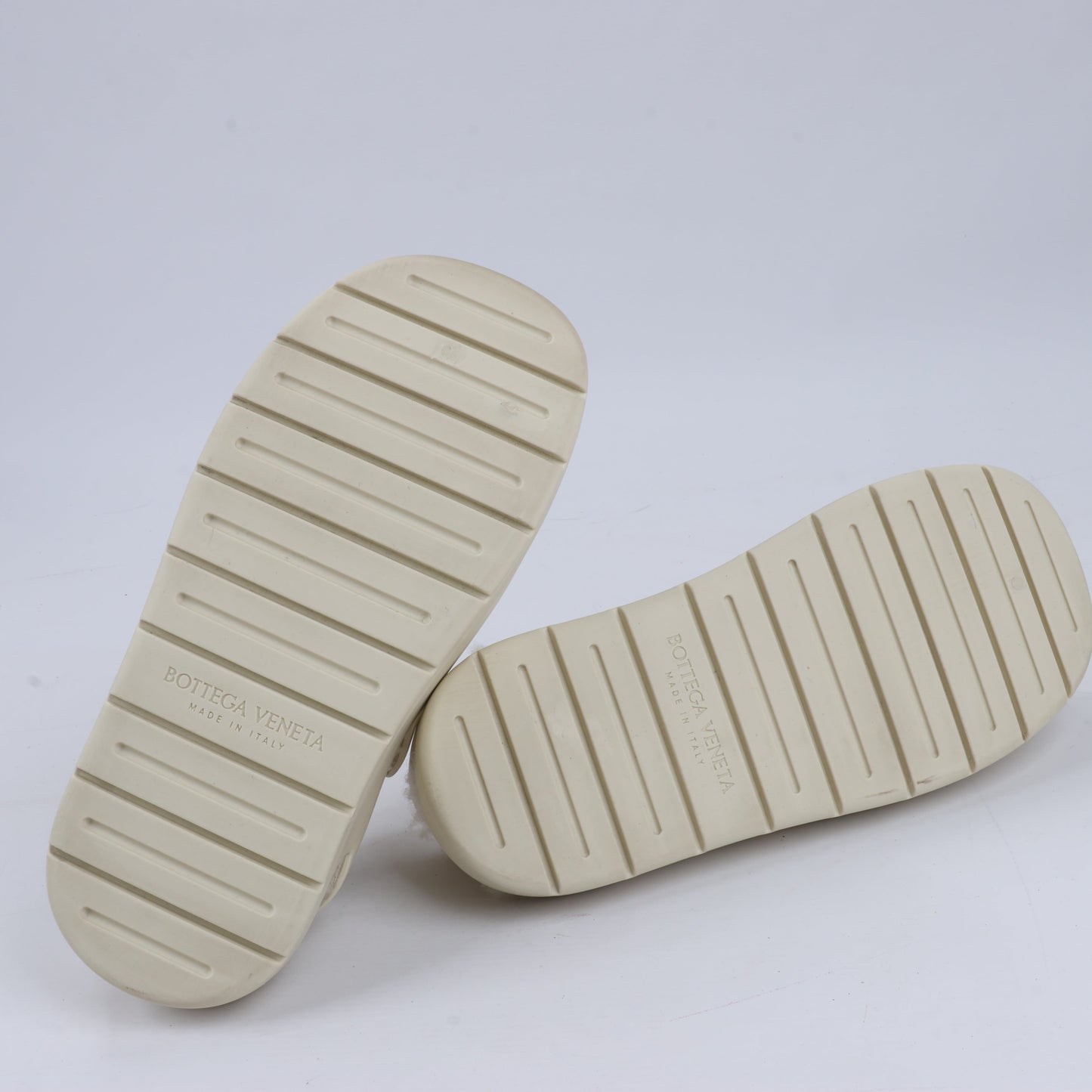 Bottega Veneta Puddle Shearling Cozy Matt Rubber Low Top Shoes in Ivory