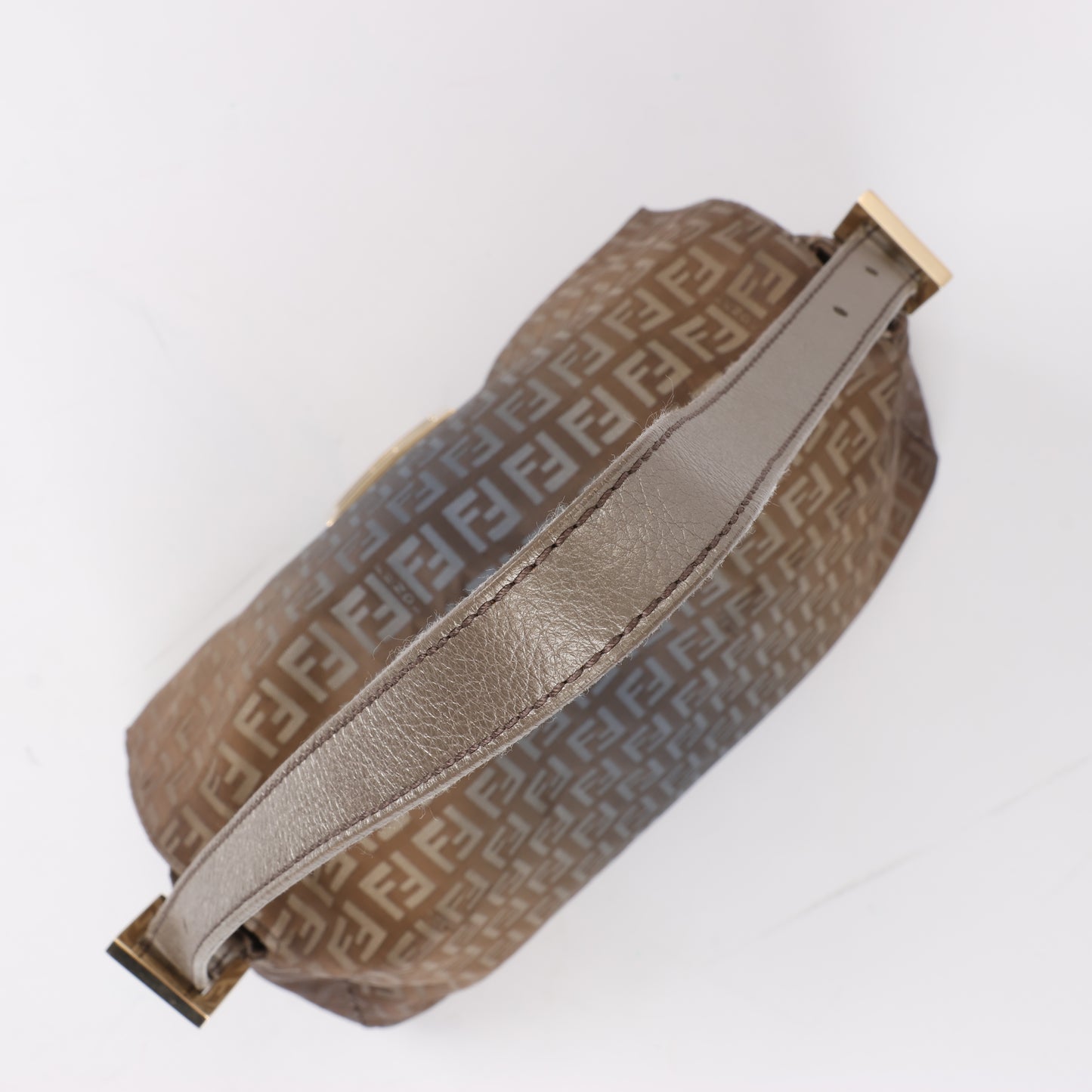 FENDI Zucchino Mamma Baguette Canvas & Leather One Shoulder bag in Brown 8BR001